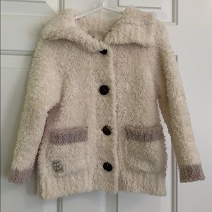Super Soft Cream Button-down Sweater